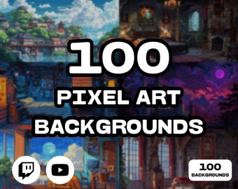 100 Pixel Art Backgrounds, Pixel Art Style, Stream Background, Virtual Background, Twitch Background, Vtuber Backgrounds, Anime Backgrounds