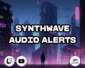 20 Twitch Sound Alerts - Synthwave, Lo-Fi, Anime and many more (notifications, transitions, sound effects for streamers, Vtubers, youtubers)
