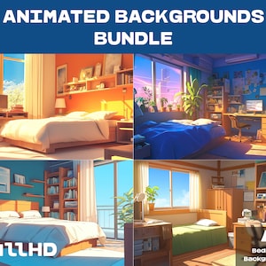 4 ANIMATED BACKGROUNDS | Modern Bedroom Background | Cozy LoFi Looped Vtuber Twitch Stream Overlay Background | Animated BACKGROUNDS