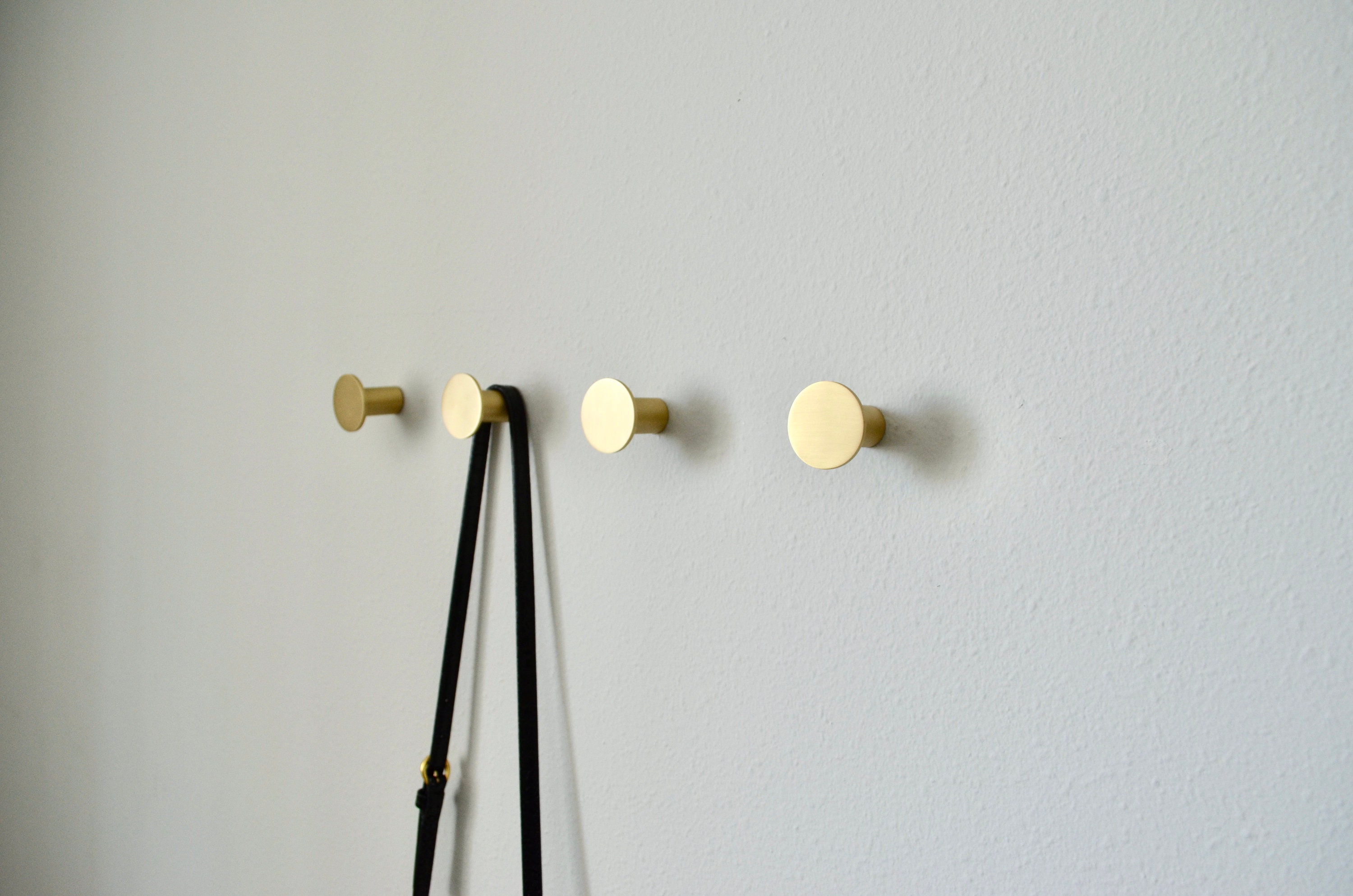 Modern Brass Round Wall Hook, Modern Brass Hooks for Bathroom Kitchen, Entryway decor hooks, Decorative Brass Wall Hanger