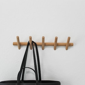 Handmade Stylish Coat Rack Wood Wall Hook , Minimalist Wall Mounted Hook, Hat Rack, Handmade Entryway Organizer - Towel Rack