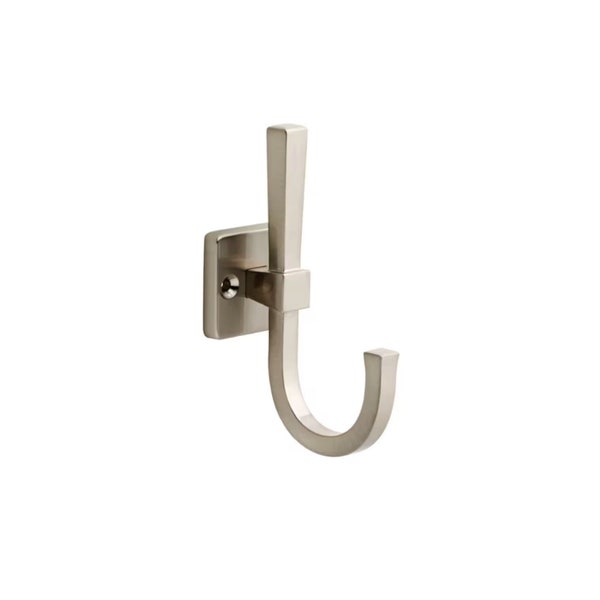 Modern Nickel Double Hook, Wall Hook, Metal Hook - Nickel Hook