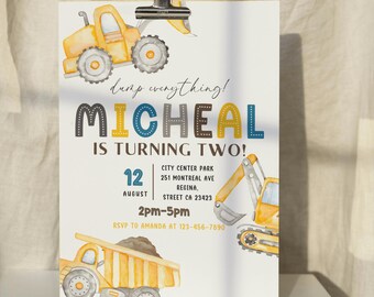 Construction Birthday Invitation Construction Party Mobile Invitation Dump Truck Party Construction Invite