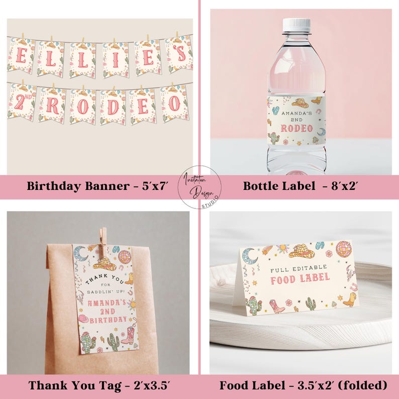 My Second Rodeo Labels My Second Rodeo Birthday Bundle Wild West Birthday Bundle Girl Rodeo ...