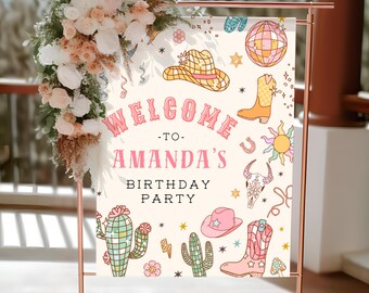 Rodeo Birthday Welcome Sign Rodeo Birthday Party Welcome Sign Wild West Party Editable Welcome Sign