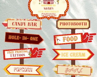 Circus Theme Party Circus Theme Decor Carnival Theme Decor Direction Sign Party Direct Sign Circus