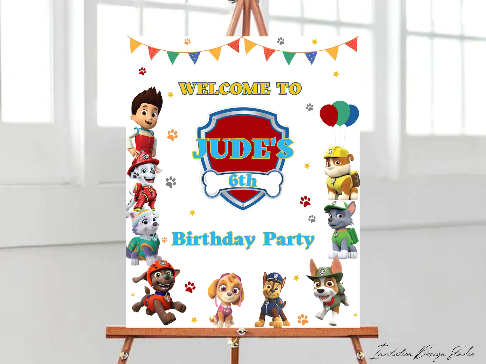 Paw Patrol Welcome Sign Editable Paw Patrol Poster Welcome - Etsy