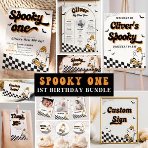 Spooky One Birthday Halloween 1. Geburtstag Bundle Spooky One Birthday Einladung Bundle Halloween-Geburtstags-Dekor