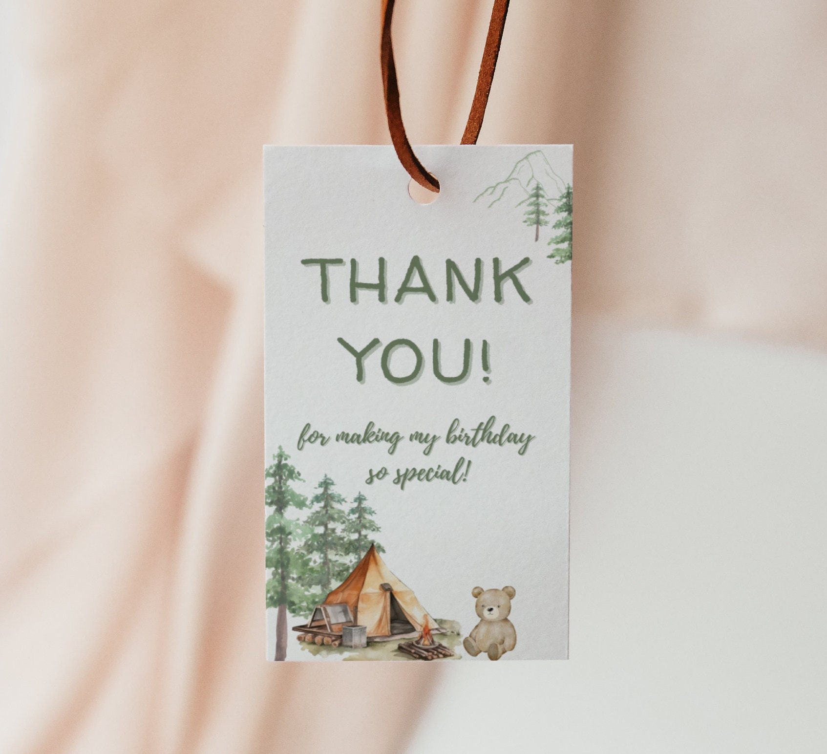 JarThenaAMCS 24Pcs One Happy Camper Paper Gift Bags - Forest Bear Camping Theme Treat Bags For First Birthday & Baby Shower Party Supplies (5.9x3.1x8.3 Inch) - View #11