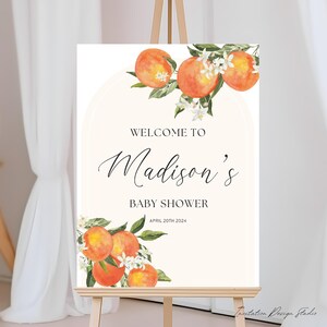 Little Cutie Baby Shower Welcome Sign Orange Baby Shower Welcome Sign A Little Cutie Baby Shower Welcome Sign