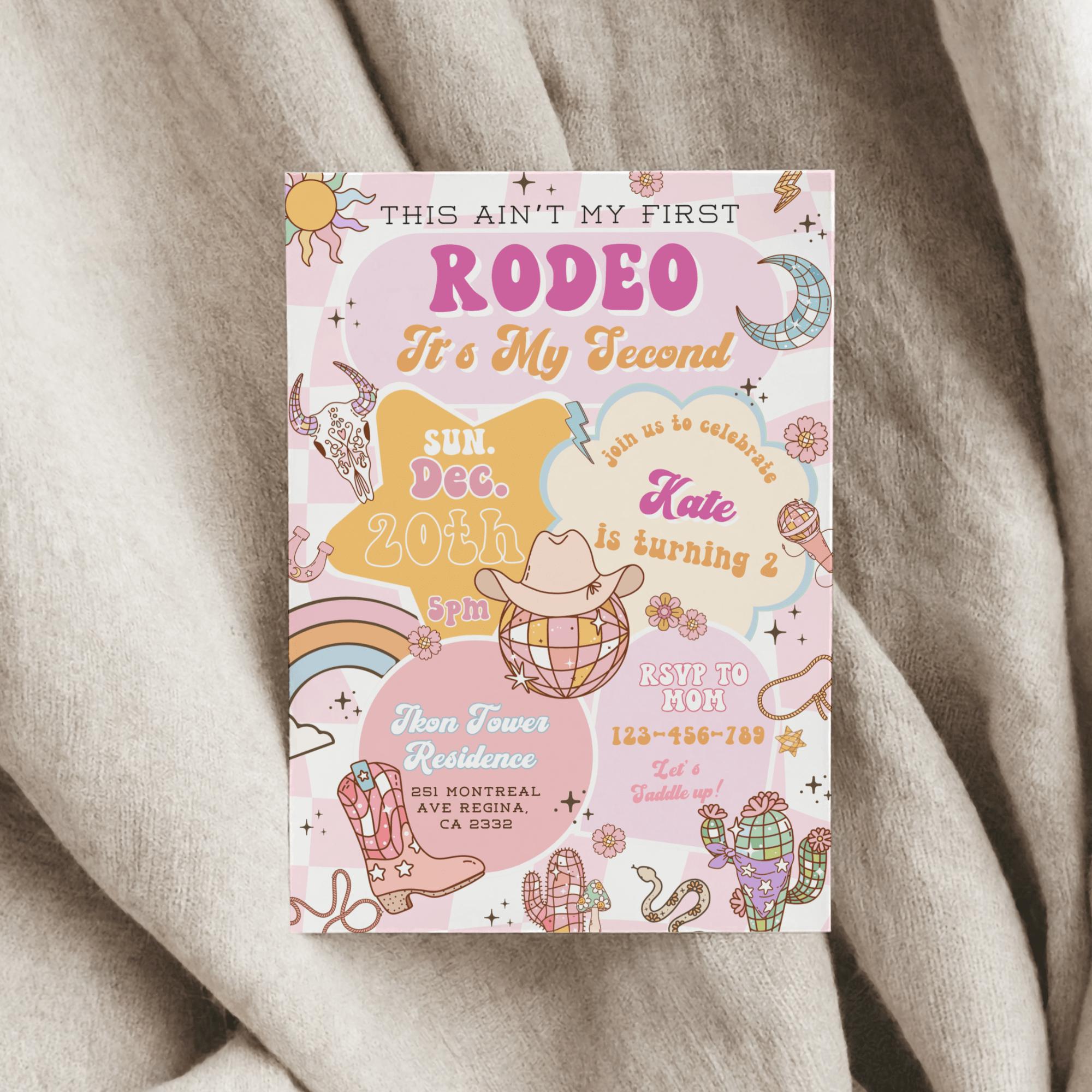 My Second Rodeo Labels Editable My Second Rodeo Birthday Invitation Wild West Birthday 2nd ...