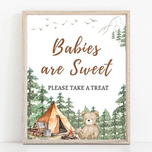 Letrero de Baby Shower con texto en inglés "Babies Are Sweet"