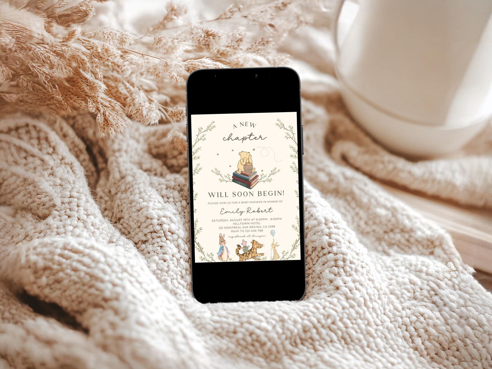 A New Chapter Will Soon Begin Baby Shower Invitation, Storybook Baby ...