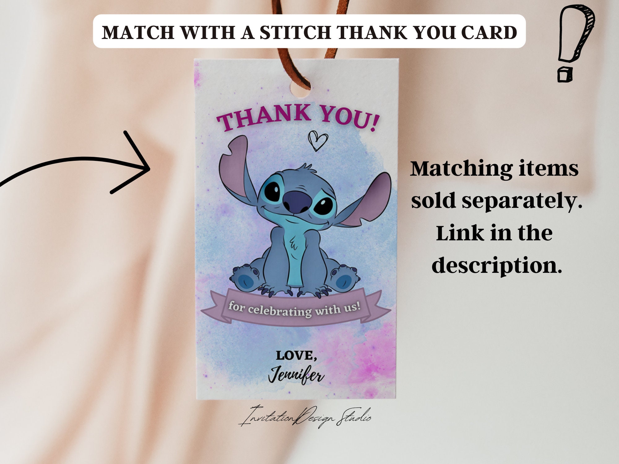 Omto Lot de 20 cartes d'invitation d'anniversaire Stitch pour