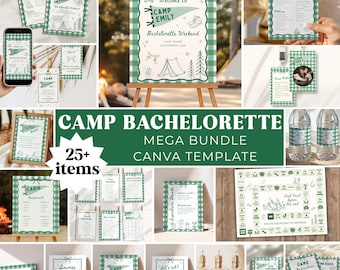 Camp Bachelorette Party Bundle, Camping Bachelorette Games, Lake Bachelorette Itinerary Template, Weekend Girls Trip Itinerary