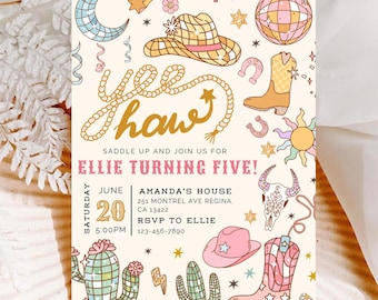 Editable Rodeo Invitation Rodeo Girl Birthday Party Invitation Wild West Birthday Girl Rodeo Invite