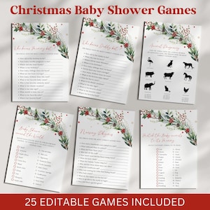 Christmas Baby Shower Games Santa Baby Shower Games Merry Little Christmas Baby Shower Game Bundle