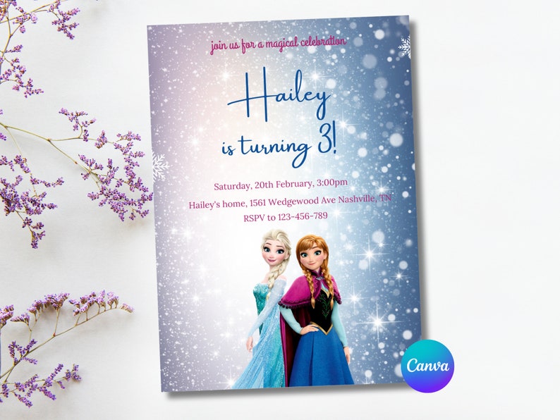 Editable Frozen Invitation Template Instant Download Elsa Etsy Editable Frozen Invitation Template Instant Download Elsa Etsy