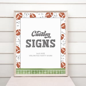 First Year Down Birthday Custom Sign Boy Football Party Custom Sign 1st Year Down Birthday Sign