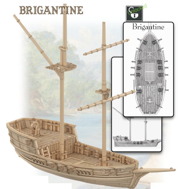 Treasure Island Brigantine Big Ship Boat 15mm 28mm Etsy Australia