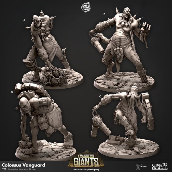 Colossus Vanguard - Kragger's Giants  - 8K -Resin - 28mm - DnD - Waragame - Fantasy - Mordheim - Printable Miniatures - Cast N Play