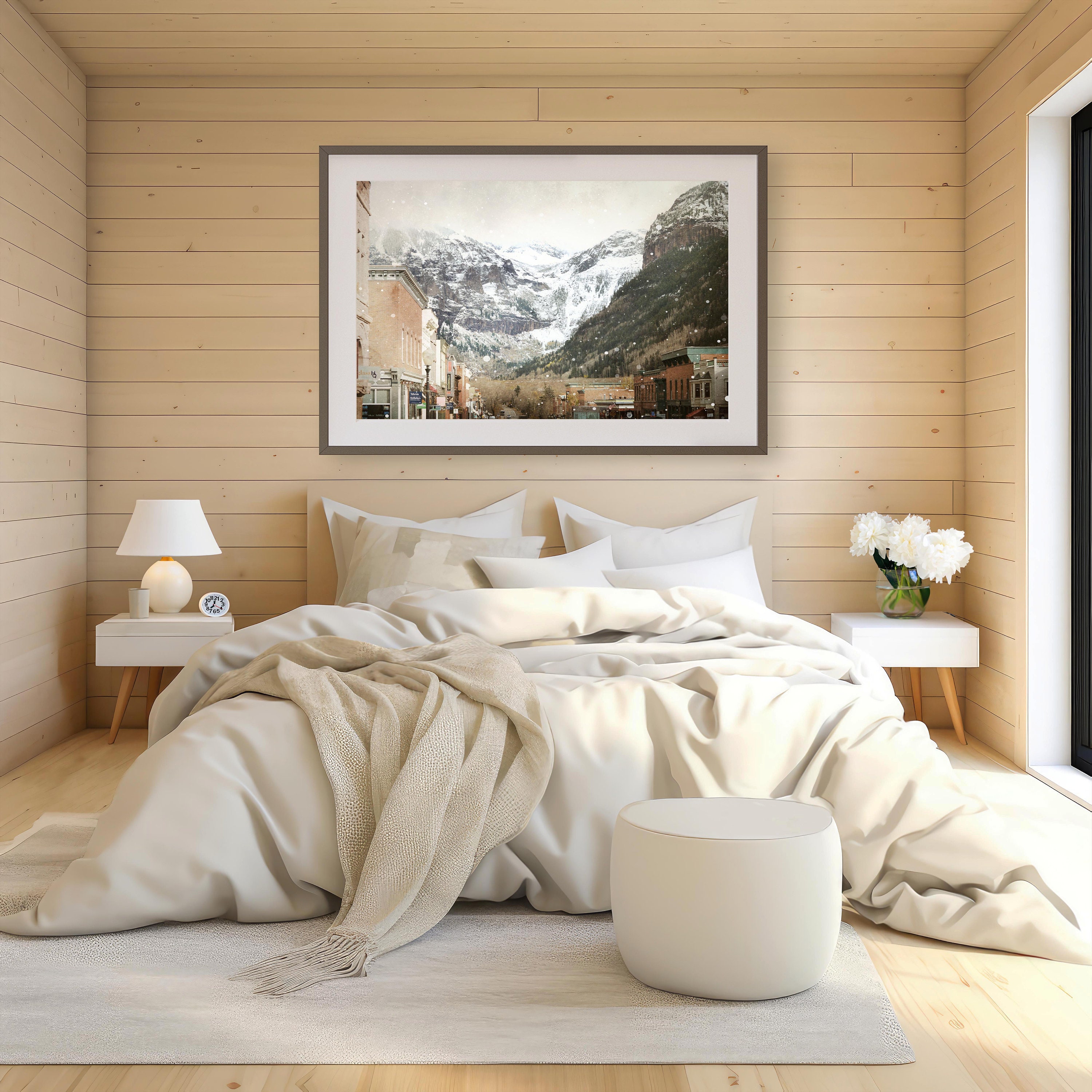 Mountain Town Photography Print, Rustic Lodge Decor, Home Decor ...