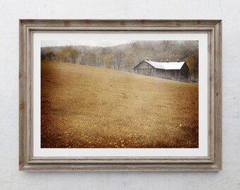Barn Photography Print, Farmhouse Decor, Rustic Home Decor, Farm Art, Fall Foliage, Country Art, Old Barns, Pennsylvania Autumn Landscape