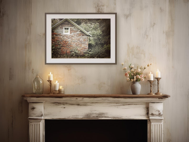 Farmhouse Photography Print, Rustic Farm Decor, Country Stone Cottage ...