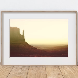 Desert Sunset Photography Print, Rustic Home Decor, Monument Valley, Red Rock Mountains, Sunrise Art, Wild West, Utah Spring Landscape