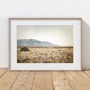 Sandia Mountains Photography Print, Rustic Southwest, Farmhouse Decor, Desert Field, Home Decor, Country Decor, New Mexico, Autumn Landscape
