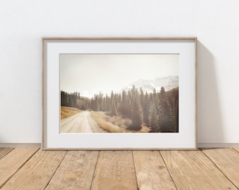 Mountain Photography Print, San Juan Mountains, Rustic Cabin Decor, Country Road, Rocky Mountains, Telluride Colorado Autumn Landscape
