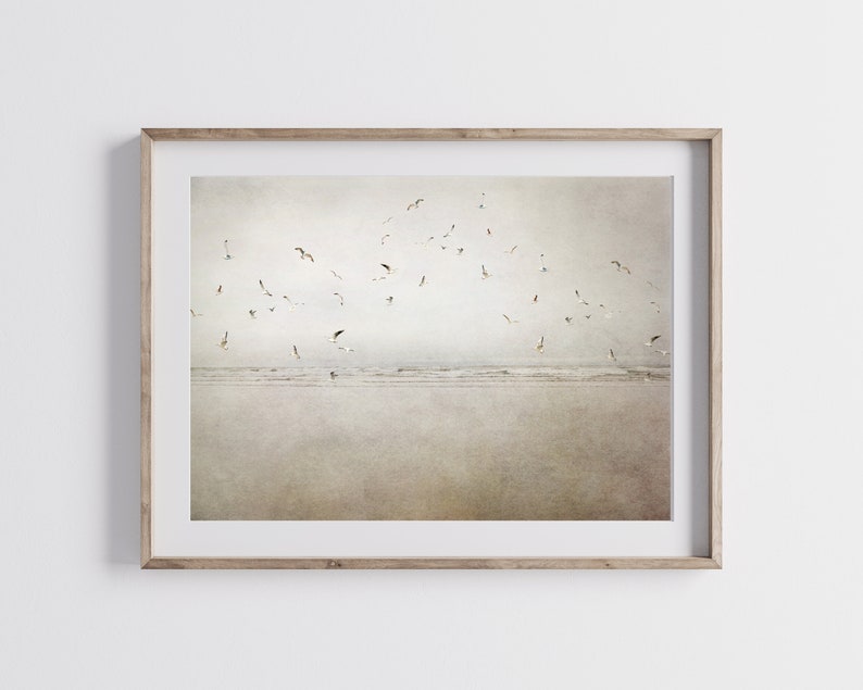 Ocean Photography Print, Rustic Home Decor, Seagulls Art, Birds Art, Cannon Beach Storm, Beach House Art, Oregon Coast, Spring Landscape zdjęcie 3