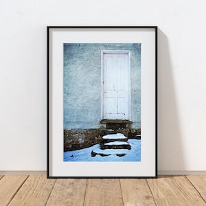 Old Door Photography Print, Farmhouse Decor, Rustic Home Decor, Abandoned Adobe House, Country Art, Pennsylvania Winter Landscape