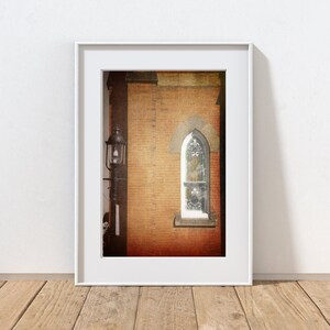 Church Window Photography Print, Rustic Farmhouse Decor, Stained Glass, Home Decor, Country Churches, Victorian Art, Pennsylvania Landscape