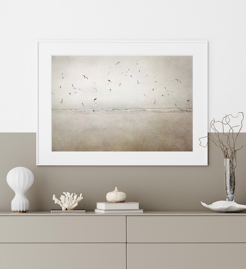 Ocean Photography Print, Rustic Home Decor, Seagulls Art, Birds Art, Cannon Beach Storm, Beach House Art, Oregon Coast, Spring Landscape zdjęcie 6