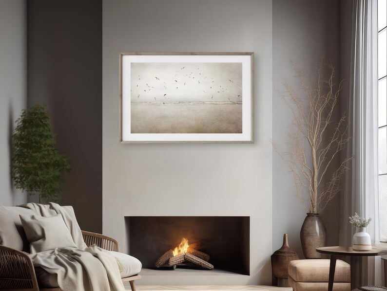 Ocean Photography Print, Rustic Home Decor, Seagulls Art, Birds Art, Cannon Beach Storm, Beach House Art, Oregon Coast, Spring Landscape zdjęcie 7