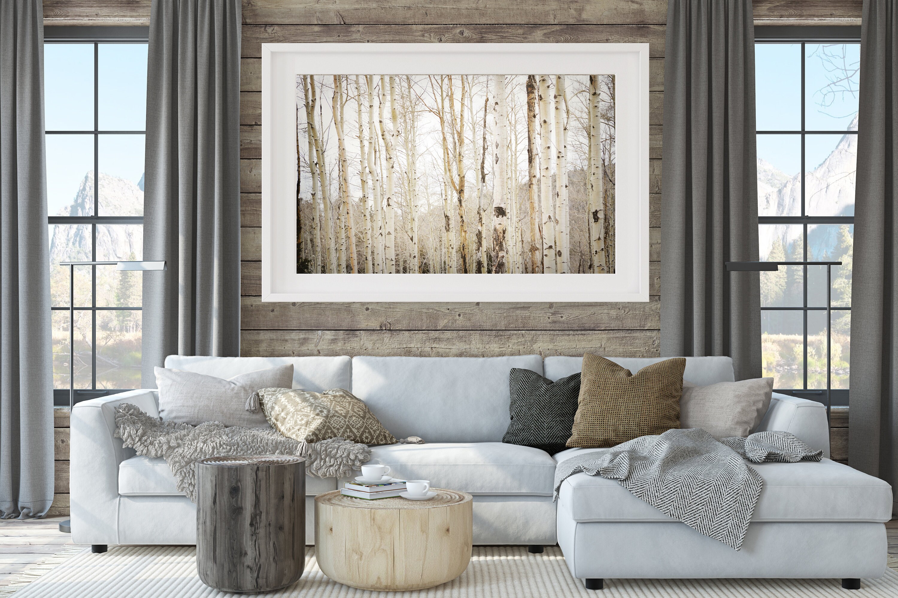 Aspen Trees Photography Print, Rustic Farmhouse Decor, Cabin Decor ...