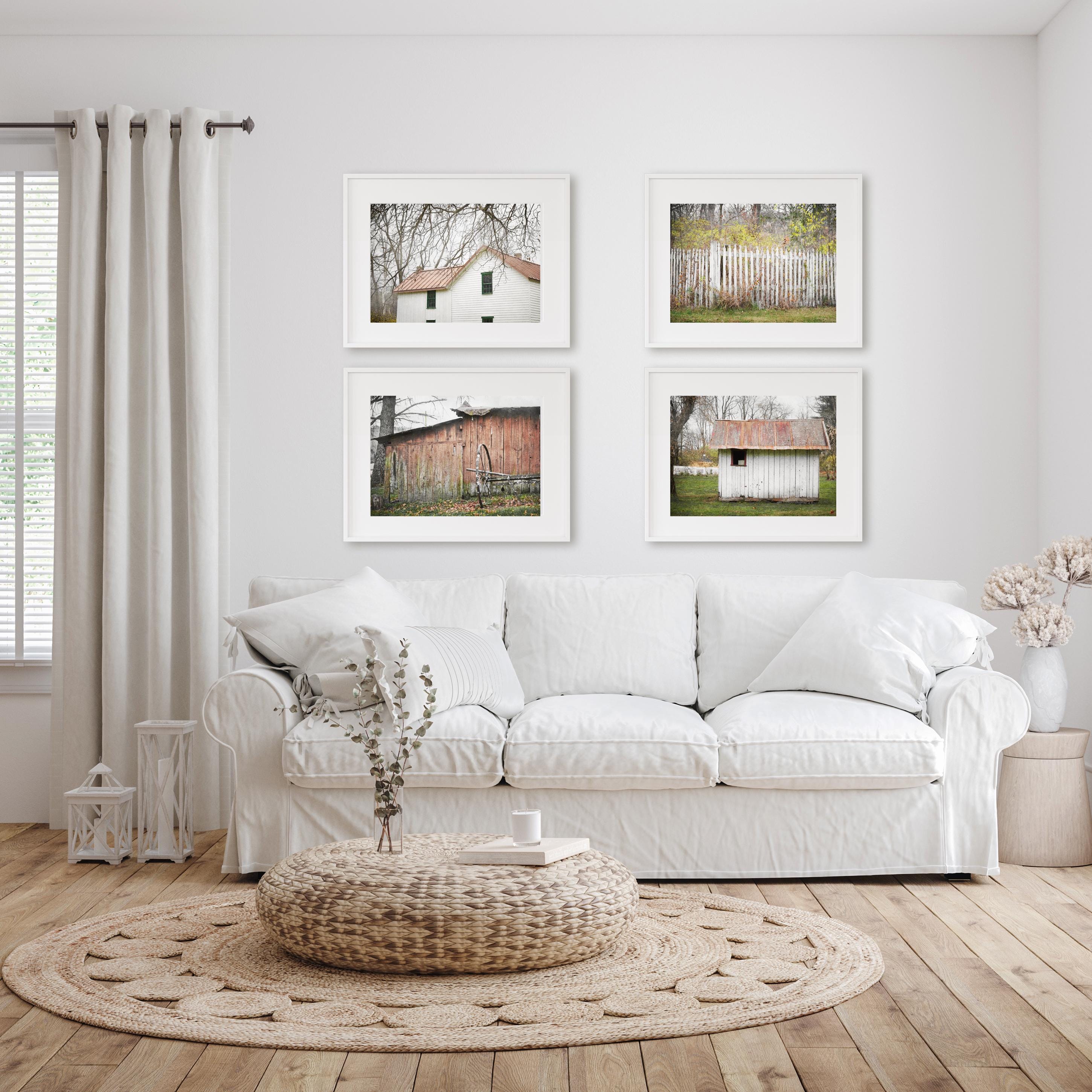 Farmhouse Photography Prints, Set of 4 Photos, Rustic Home Decor, Old ...