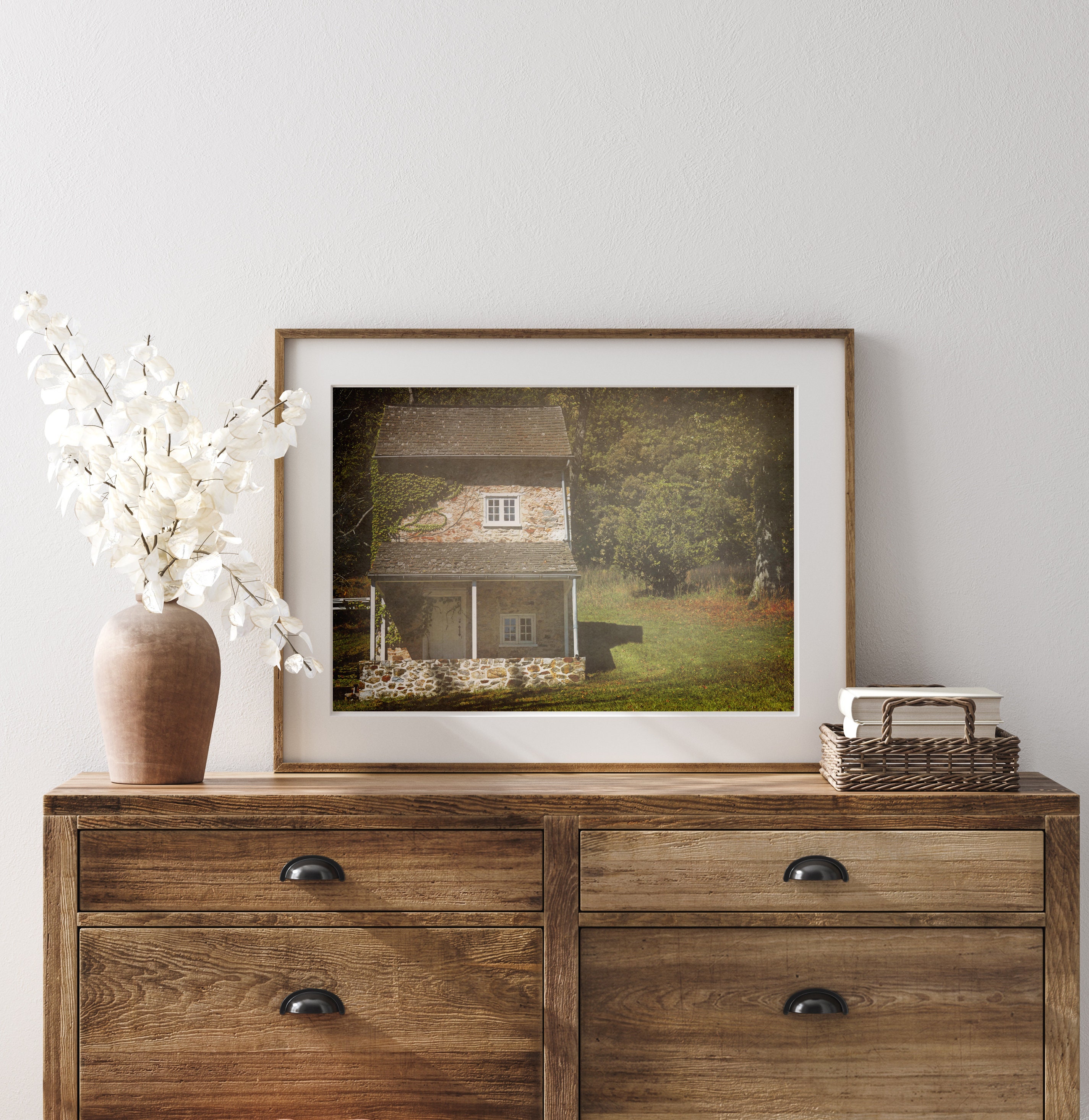 Farmhouse Photography Print, Rustic Colonial Art, Farm Decor, Old Stone ...