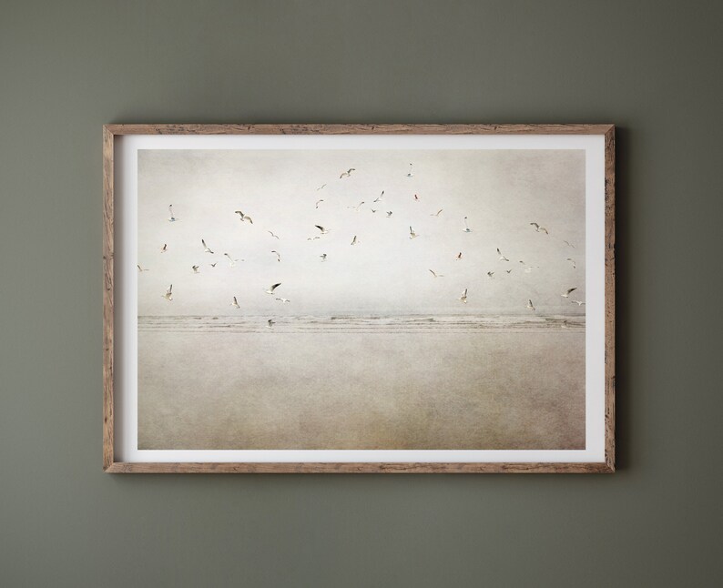 Ocean Photography Print, Rustic Home Decor, Seagulls Art, Birds Art, Cannon Beach Storm, Beach House Art, Oregon Coast, Spring Landscape zdjęcie 2