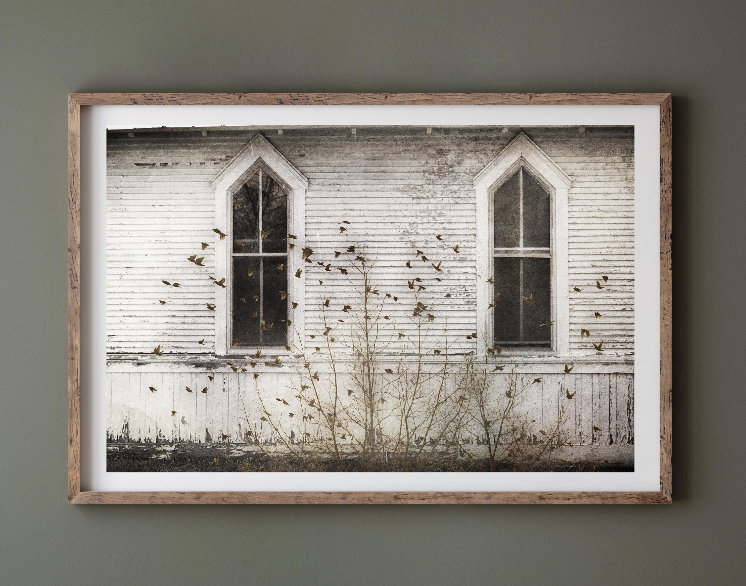 Old Church Window Photography Print, Rustic Farmhouse Decor, White ...