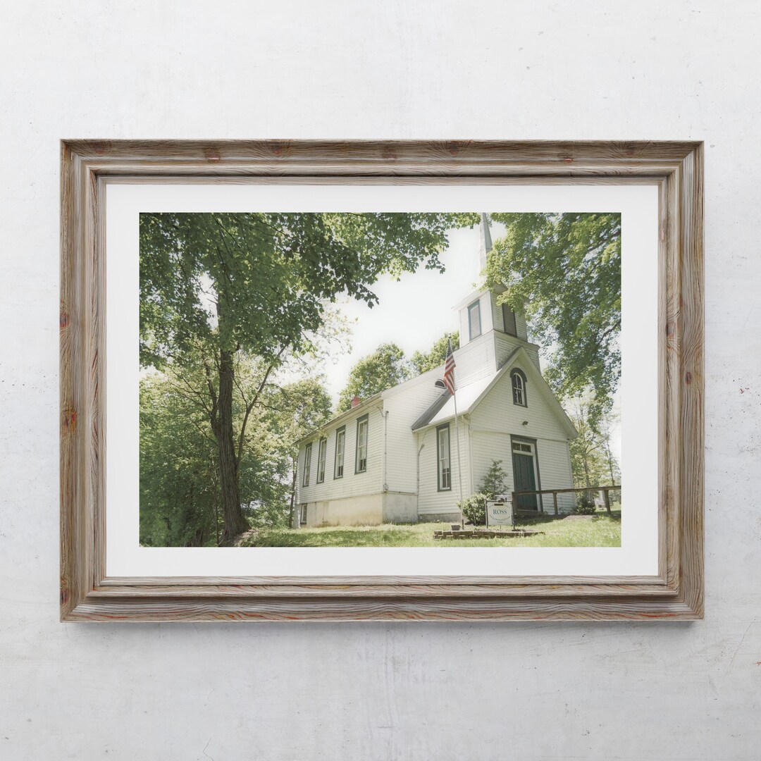 Church Photography Print, Farmhouse Decor, Rustic Home Decor, Country ...