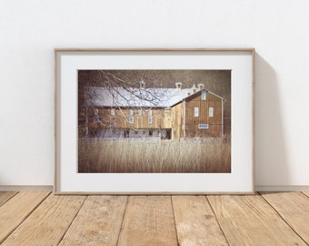 Barn Photography Print, Rustic Farmhouse Decor, Old Red Barn, Farm Photography, Barn Wall Art, Rural Farm, Pennsylvania Autumn Landscape