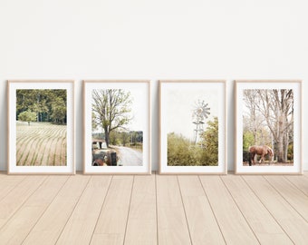 Rustic Farm Photography Prints Set, Set of 4 Prints, Farmhouse Decor, Home Decor, Horse Art, Farm Truck, Pennsylvania Summer Landscape