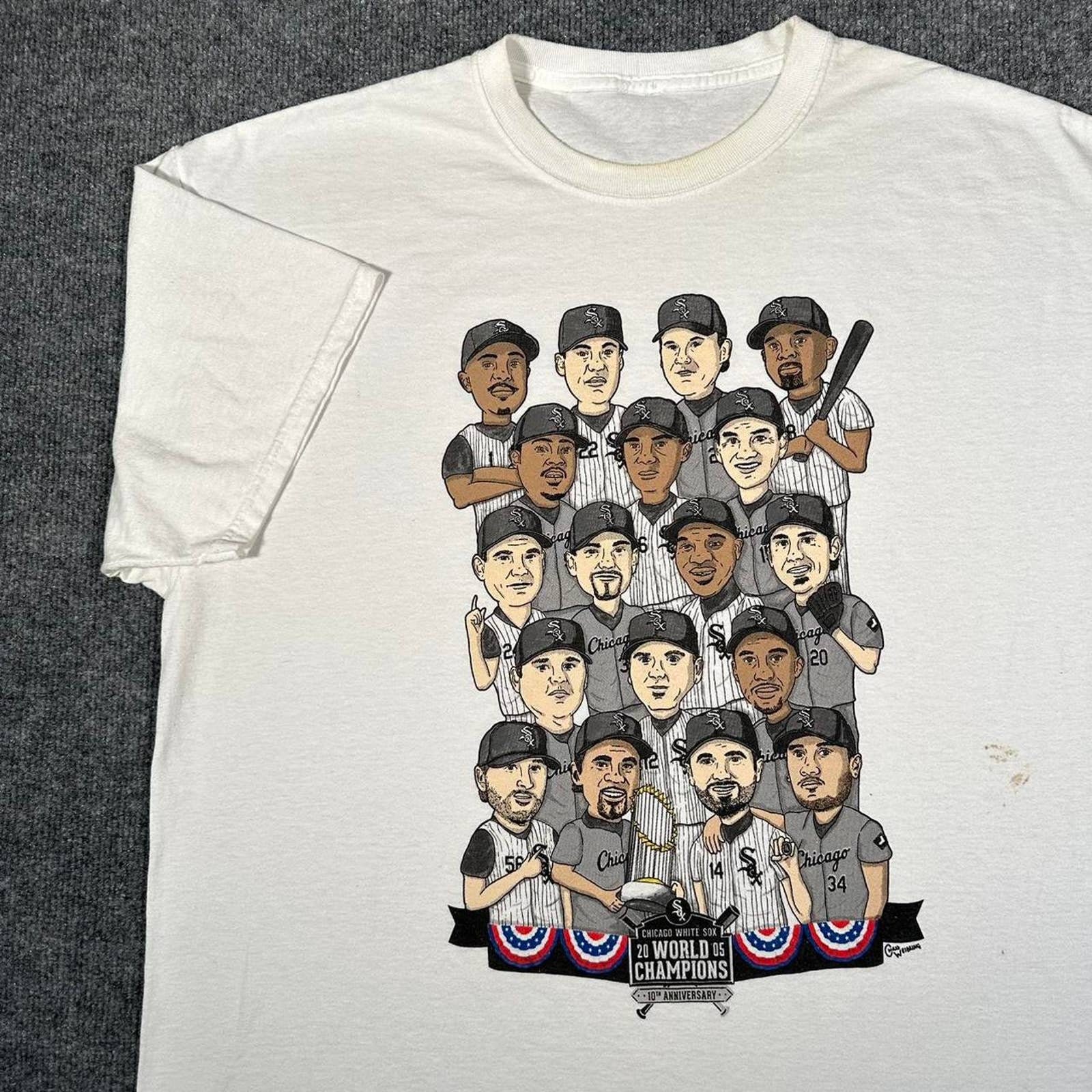 Vintage Chicago White Sox T-Shirt Men Medium White NWT Single Stitch Big  Graphic