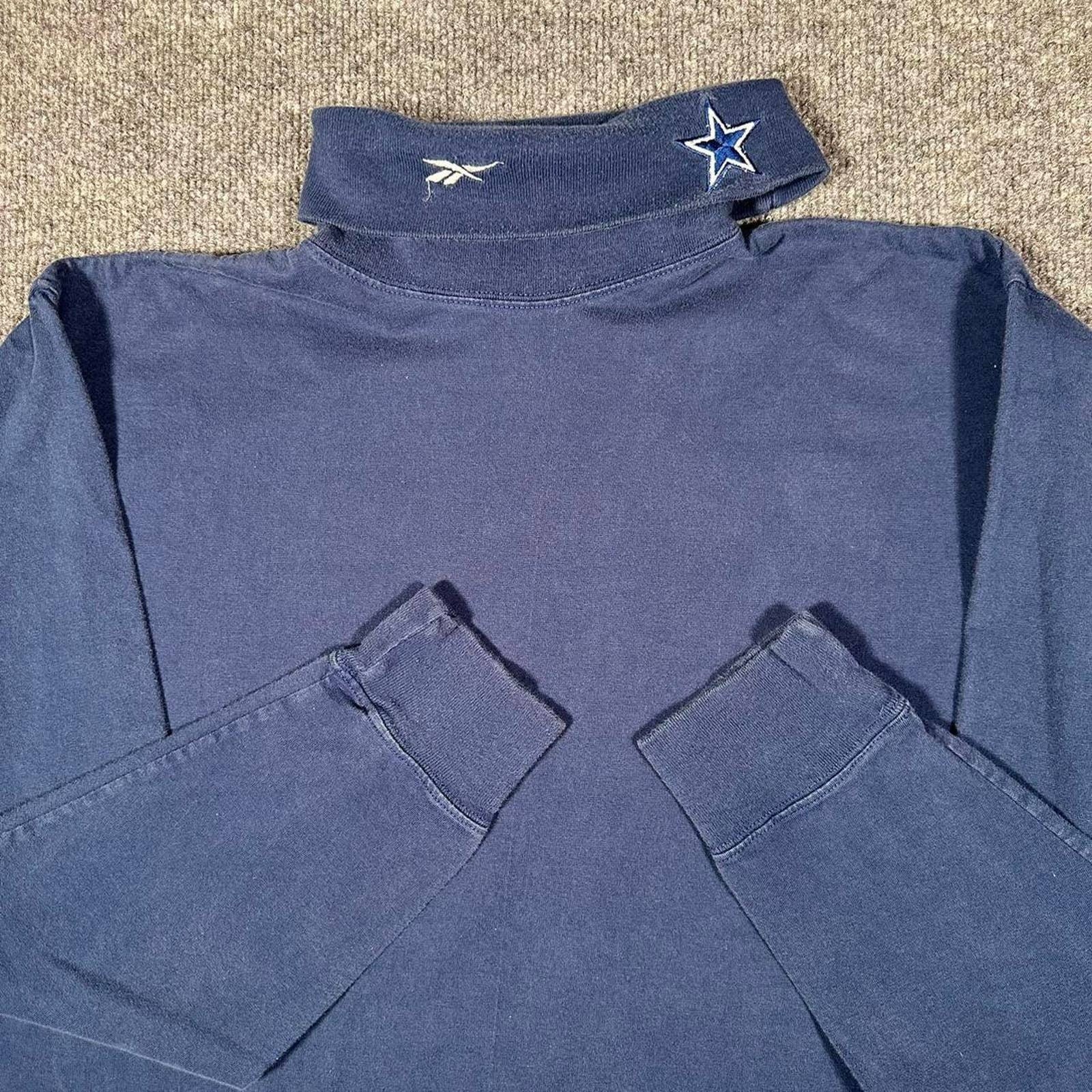Vintage 90s Dallas Cowboys Turtleneck Shirt Size M Blue NFL Reebok Embroidered Etsy