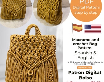 BAG PATTERN Crochet Bag pattern-crochetsummer-macramebagpatternpdfVideopdf Macramepatterns crochetpatterns Digitalpattern crochetbagflowers
