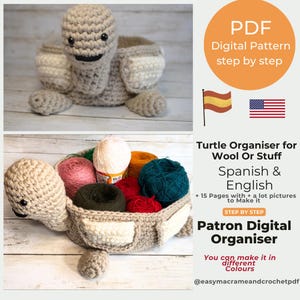 Crochet Turtle Yarn Organizer–Digital Pattern-Crochet turtle step by stop-crochet Organizer-crochet pattern-Hallowen-crochet hallowenpattern