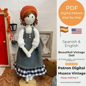 Crochet Pattern-Crochet Doll Pattern-Dolly-Christhmas gift-disney princess-crochet dress -Crochet pdf-crochet scarft pattern-Crochet Doll-diy