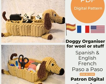 Digital Crochet Organizer Pattern -Crochet Puppy -Wool Organizer -Cordondepoliester -Cordondepoliester -Crochet Organizer -Pets-BIRTHDAYGIFS